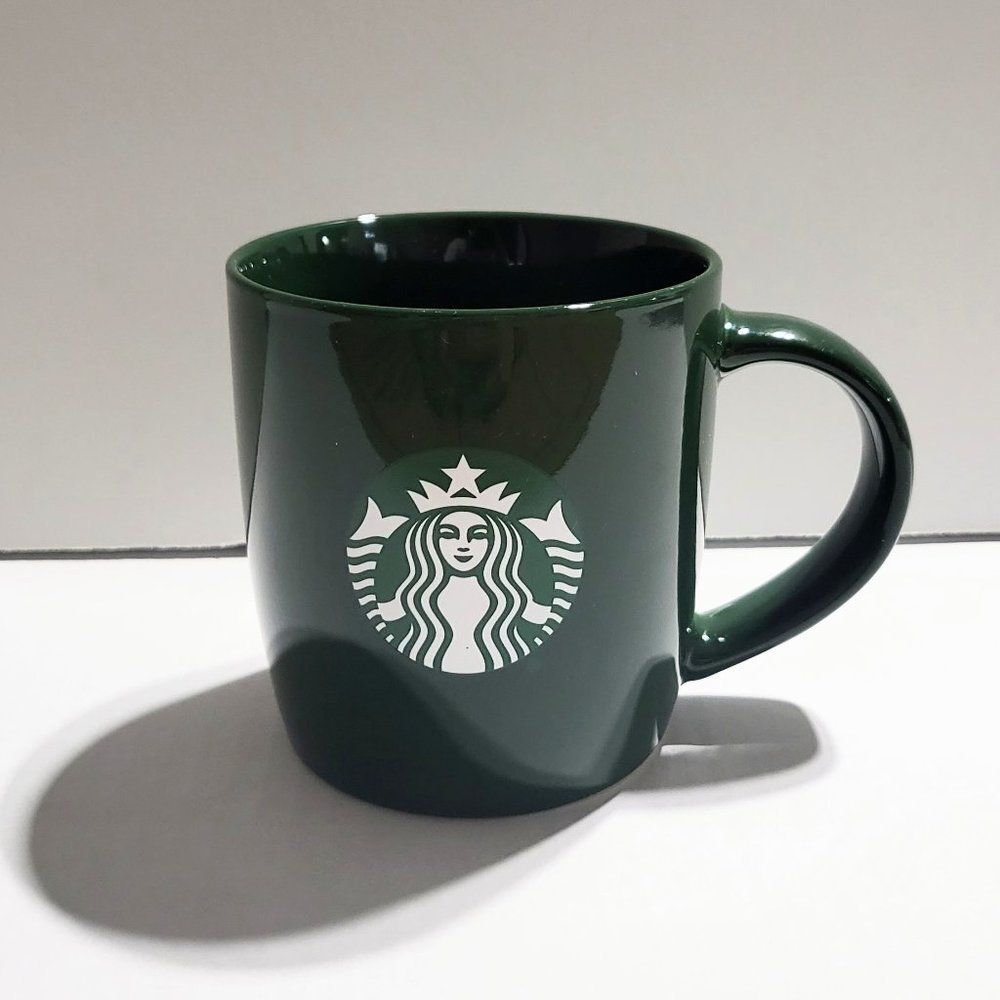 Starbucks 2020 Dark Green‎ Coffee or Tea Mug 12oz Minimal Logo Cup